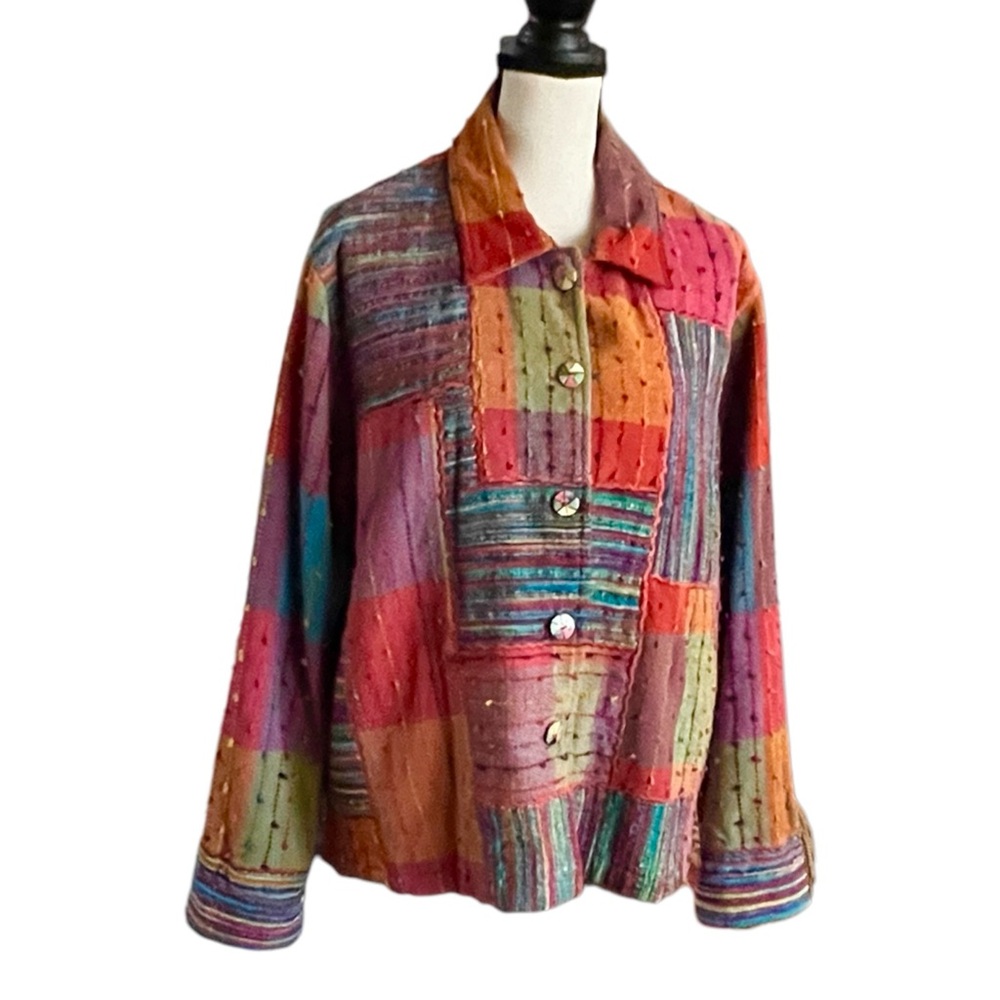 TravelSmith Multicolor Patchwork Blazer